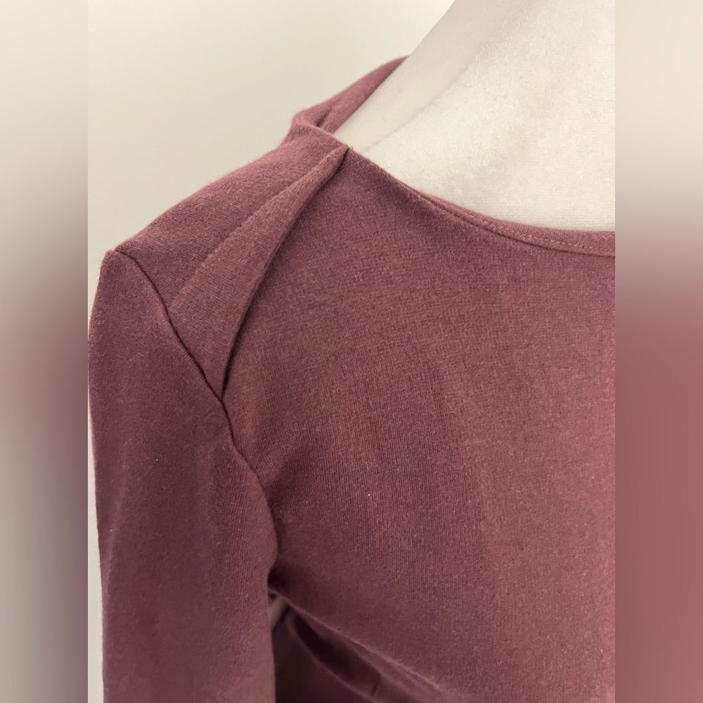 Duluth Trading Women’s Midi Dress Burgundy Long Sleeve Boat Neck Size S - Picture 5 of 16